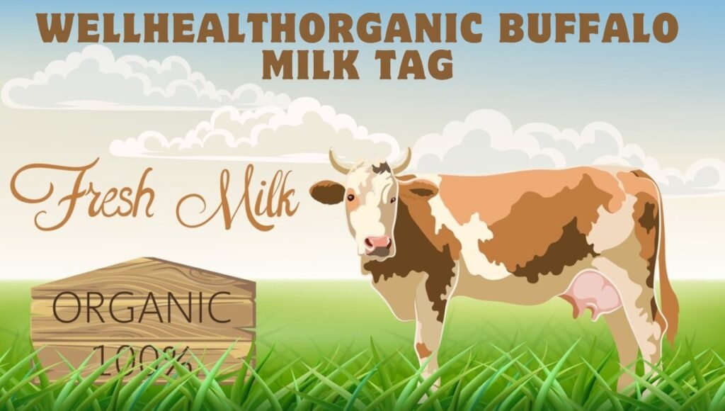 wellhealthorganic buffalo milk tag